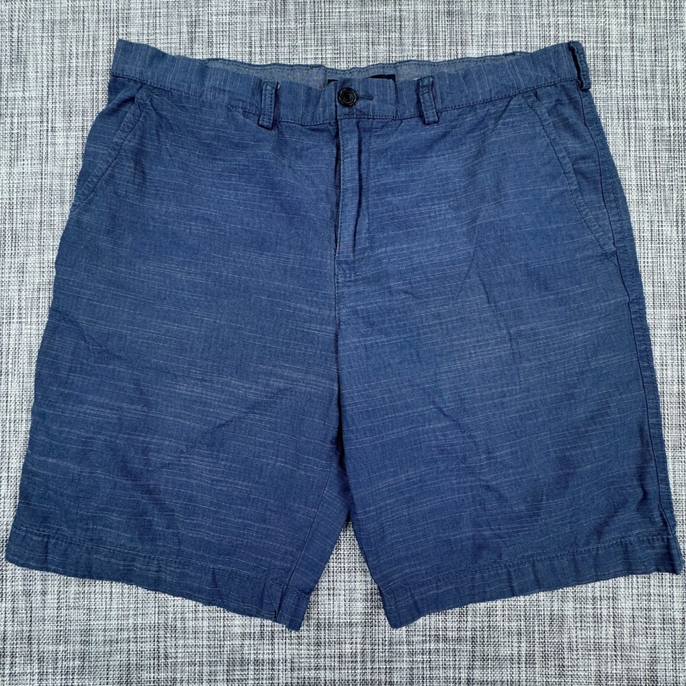 Tommy Hilfiger Mens Shorts 38 Blue Cotton Classic Fit Flat Front Chino Pockets